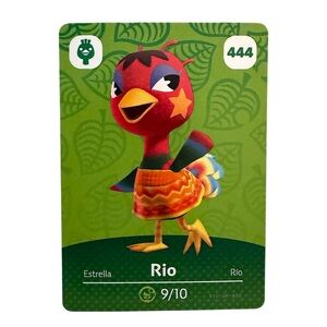 Animal Crossing New Horizions Rio Amiibo Card 444 Nintendo Switch